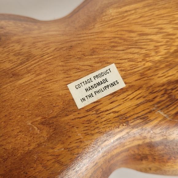 Vintage MCM Acacia Wood Shell Shaped Snack Bowl - Picture 3 of 9